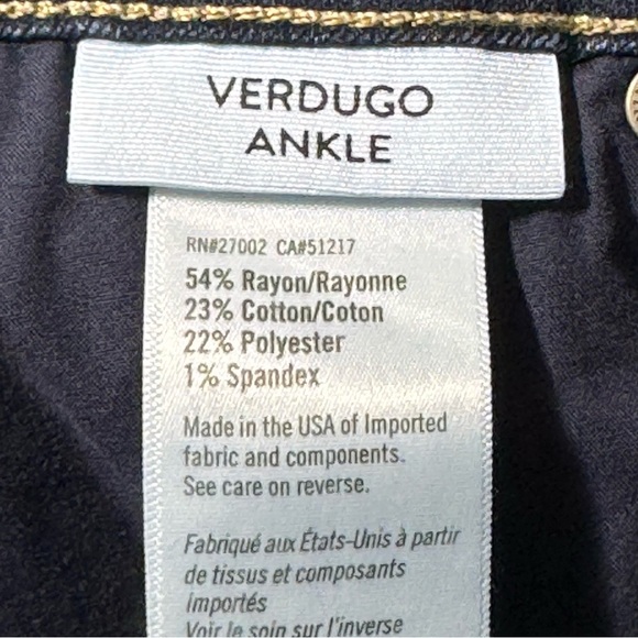 Paige Verdugo Ankle Skinny Jeans Nottingham Size 27 Dark Wash - Picture 12 of 14